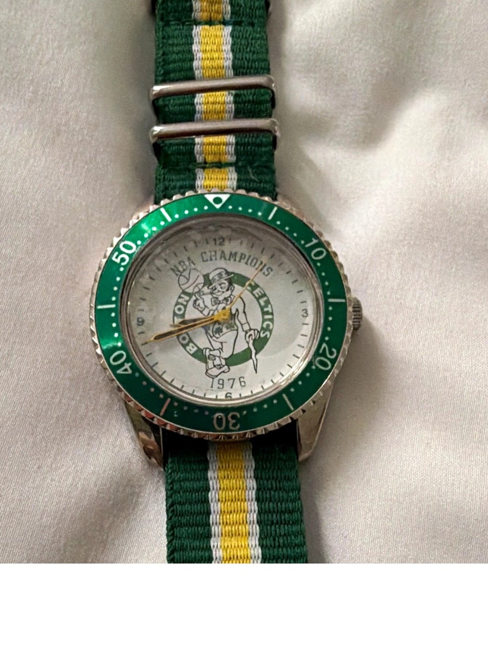 Green & Yellow Striped Watch Like New